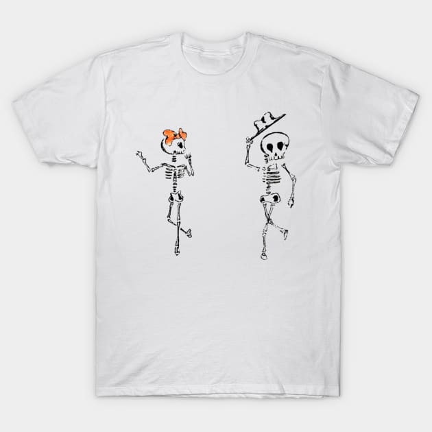 Skelly Lady And Gentleman HandDrawn Sketch T-Shirt by JammyPants